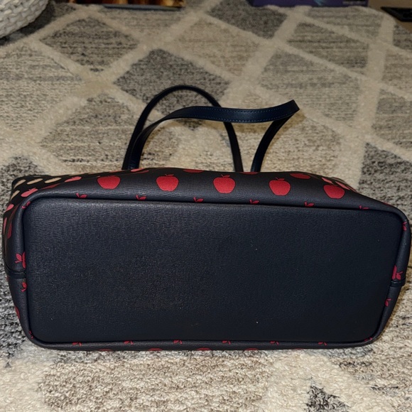 Kate Spade Navy Tote with Red and Cream Apples - Picture 3 of 4